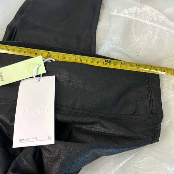 Faux Leather Leggings WomenTummyControlSeamless Stretch Pleather Pants XXL Black - Picture 8 of 8